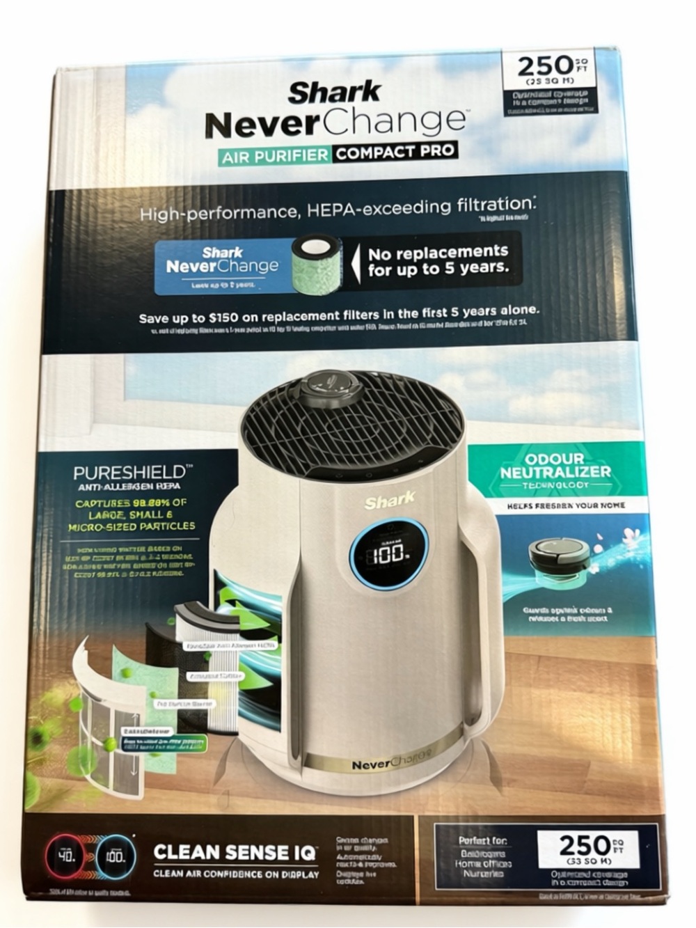 Shark NeverChange Compact Pro Air Purifier HP072C – BNIB / Sealed